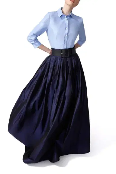 Carolina Herrera Taffeta Shirt - Sky Blue | Thumbnail 3