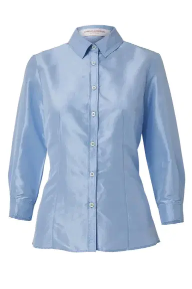 Carolina Herrera Taffeta Shirt - Sky Blue | Thumbnail 1