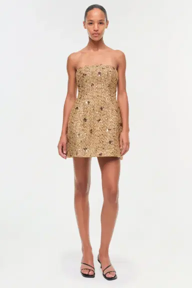 Simkhai Kit Gilded Tweed Mini Dress | Thumbnail 2 Simkhai Kit Gilded Tweed Mini Dress | Thumbnail 2