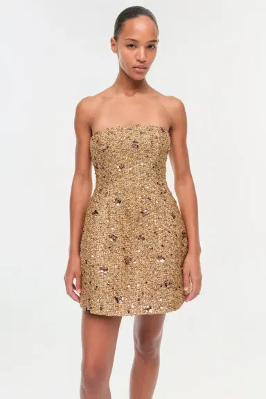 Simkhai Kit Gilded Tweed Mini Dress | Thumbnail 3 Simkhai Kit Gilded Tweed Mini Dress | Thumbnail 3
