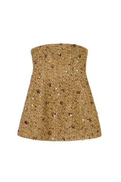 Simkhai Kit Gilded Tweed Mini Dress