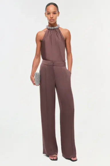 Simkhai Kyra Satin Wide Leg Pant | Thumbnail 3 Simkhai Kyra Satin Wide Leg Pant | Thumbnail 3