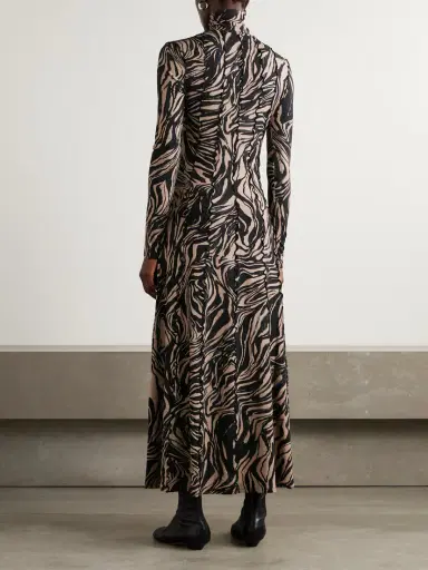 Proenza Schouler White Label Mabel Paneled Printed Jersey Turtleneck Maxi Dress | Thumbnail 3