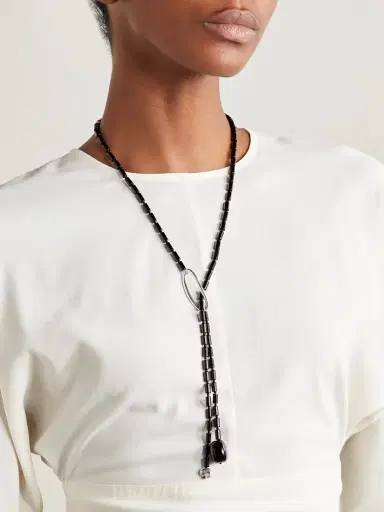 AGMES Annaya Sterling Silver Onyx Necklace | Thumbnail 2 AGMES Annaya Sterling Silver Onyx Necklace | Thumbnail 2
