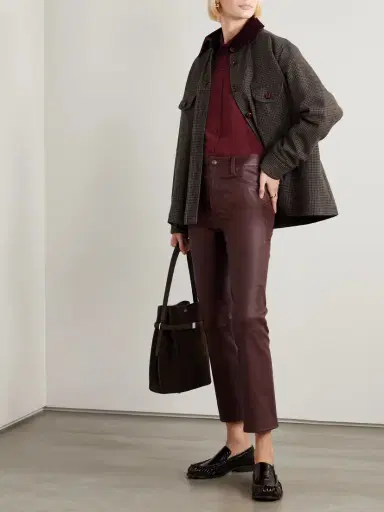 Frame The Reboot Cropped Leather Flared Pants | Thumbnail 2