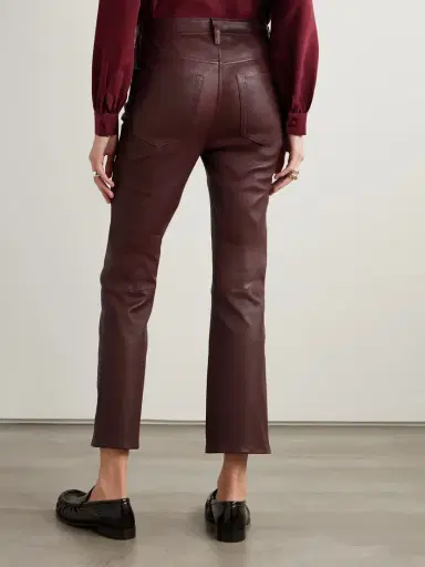 Frame The Reboot Cropped Leather Flared Pants | Thumbnail 4