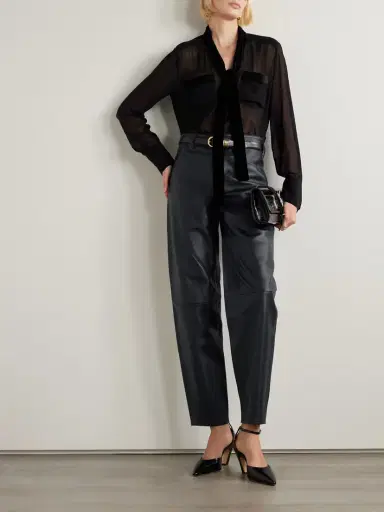Frame The Leather Neat Leather Barrel-leg Pants | Thumbnail 2 Frame The Leather Neat Leather Barrel-leg Pants | Thumbnail 2