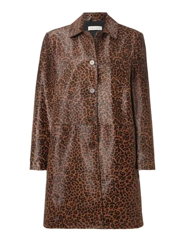 Leopard-print Calf Hair Coat
