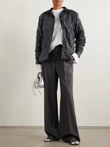 Maison Margiela Padded Wool-trimmed Quilted Crinkled Shell Jacket | Thumbnail 2