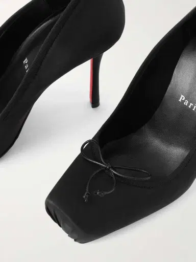 Christian Louboutin Cassia Nodo 100 Bow-detailed Grosgrain-trimmed Satin-crepe Pumps | Thumbnail 4 Christian Louboutin Cassia Nodo 100 Bow-detailed Grosgrain-trimmed Satin-crepe Pumps | Thumbnail 4