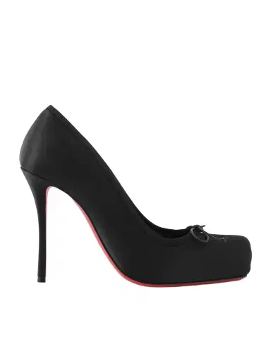Christian Louboutin Cassia Nodo 100 Bow-detailed Grosgrain-trimmed Satin-crepe Pumps | Thumbnail 1 Christian Louboutin Cassia Nodo 100 Bow-detailed Grosgrain-trimmed Satin-crepe Pumps | Thumbnail 1