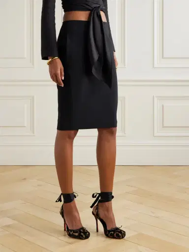 Christian Louboutin Cassia 100 Bow-detailed Satin-trimmed Fil Coupé Velvet Pumps | Thumbnail 2 Christian Louboutin Cassia 100 Bow-detailed Satin-trimmed Fil Coupé Velvet Pumps | Thumbnail 2