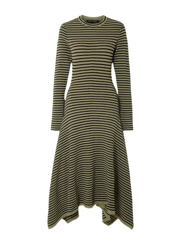 Didi Frayed Striped Knitted Midi Dress