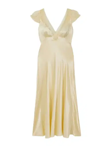 DÔEN Corelia Tulle-trimmed Silk-satin Midi Dress | Thumbnail 1