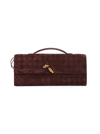 Bottega Veneta Women's Andiamo Intrecciato-Suede Top-Handle Clutch | Thumbnail 1 Bottega Veneta Women's Andiamo Intrecciato-Suede Top-Handle Clutch | Thumbnail 1