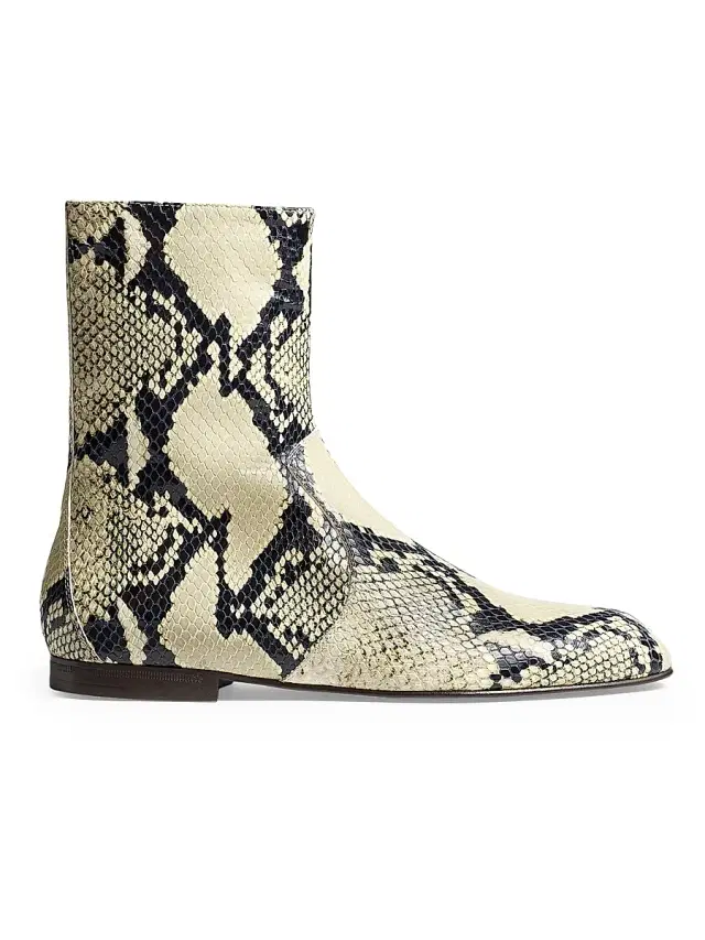 Women's Colt Snake-Print Leather Ankle Boots - Natural