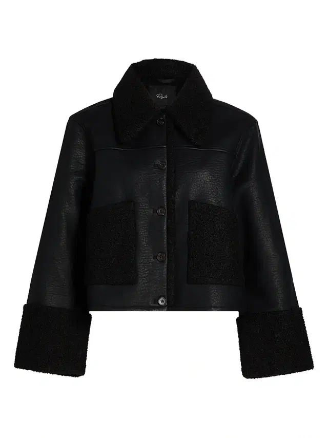 Rails Women's Dria Faux Fur-Trim Jacket - Black Shearling