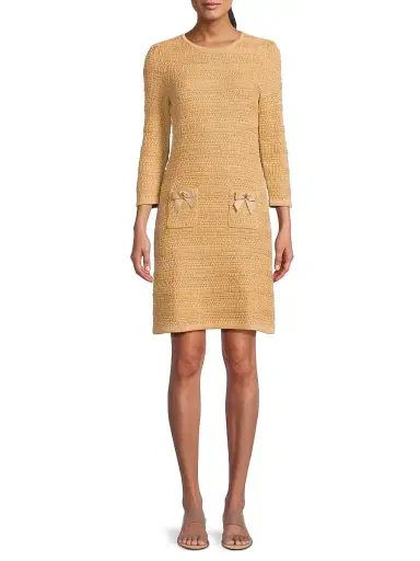 Lilly Pulitzer Women's Rhysa Bow Sweaterdress - Rattan Metallic Marl - Size Large | Thumbnail 3 Lilly Pulitzer Women's Rhysa Bow Sweaterdress - Rattan Metallic Marl - Size Large | Thumbnail 3