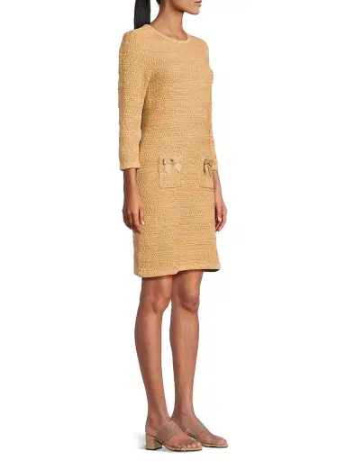 Lilly Pulitzer Women's Rhysa Bow Sweaterdress - Rattan Metallic Marl - Size Large | Thumbnail 4 Lilly Pulitzer Women's Rhysa Bow Sweaterdress - Rattan Metallic Marl - Size Large | Thumbnail 4