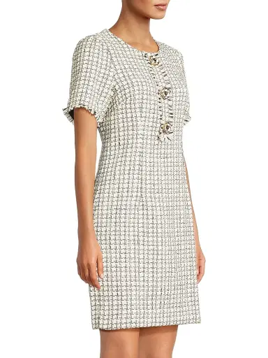 Lilly Pulitzer Women's Brenda Houndstooth Bouclé Sheath Dress - Coconut Lurex Houndstooth - Size 16 | Thumbnail 4 Lilly Pulitzer Women's Brenda Houndstooth Bouclé Sheath Dress - Coconut Lurex Houndstooth - Size 16 | Thumbnail 4