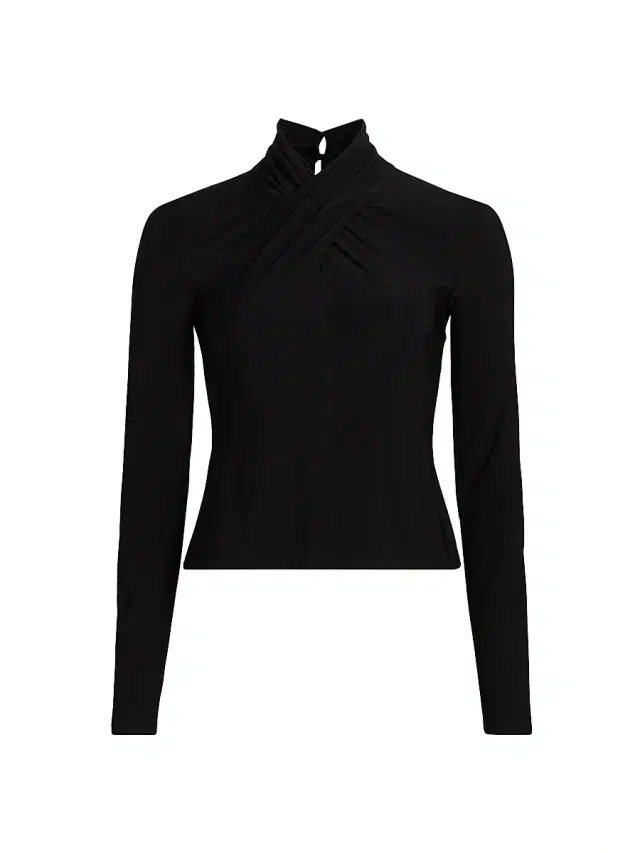 Derek Lam 10 Crosby Women's Krini Jersey Long-Sleeve Top - Black
