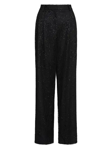 TWP Women's Sulli Sequined Stretch-Wool Wide-Leg Pants - Black - Size 2 | Thumbnail 1