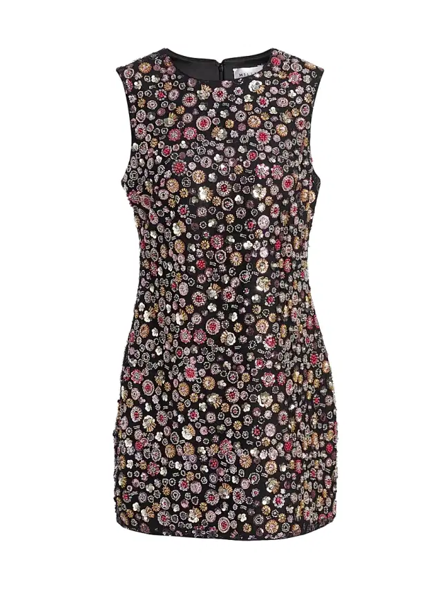 Milly Women's Ivette Gem-Embellished Minidress - Black Multi