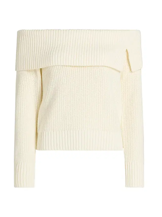 If Only Studio Women's Off-the-Shoulder Rib-Knit Cotton-Wool Sweater -