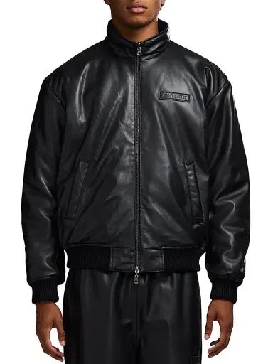 Avirex Men's Leather Track Jacket - Black - Size XL | Thumbnail 4 Avirex Men's Leather Track Jacket - Black - Size XL | Thumbnail 4