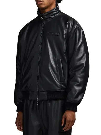 Avirex Men's Leather Track Jacket - Black - Size XL | Thumbnail 5 Avirex Men's Leather Track Jacket - Black - Size XL | Thumbnail 5
