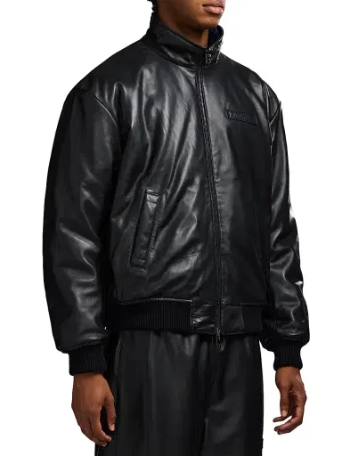 Avirex Men's Leather Track Jacket - Black - Size XL | Thumbnail 6 Avirex Men's Leather Track Jacket - Black - Size XL | Thumbnail 6