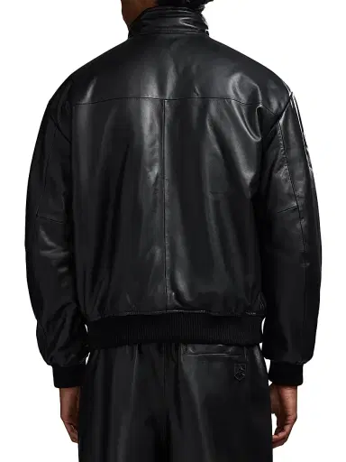 Avirex Men's Leather Track Jacket - Black - Size XL | Thumbnail 7 Avirex Men's Leather Track Jacket - Black - Size XL | Thumbnail 7