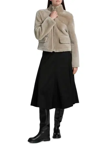 Proenza Schouler White Label Women's Scarlett Shearling Jacket - Sand - Size 4 | Thumbnail 2