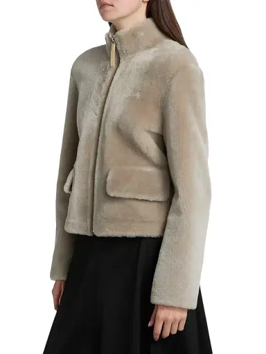 Proenza Schouler White Label Women's Scarlett Shearling Jacket - Sand - Size 4 | Thumbnail 4