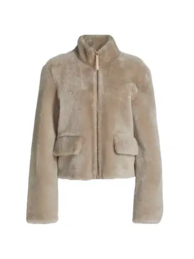 Proenza Schouler White Label Women's Scarlett Shearling Jacket - Sand - Size 4 | Thumbnail 1