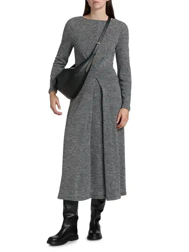 Proenza Schouler White Label Women's Sai Inverted Pleat Wool-Blend Jersey Midi-Dress | Thumbnail 3 Proenza Schouler White Label Women's Sai Inverted Pleat Wool-Blend Jersey Midi-Dress | Thumbnail 3