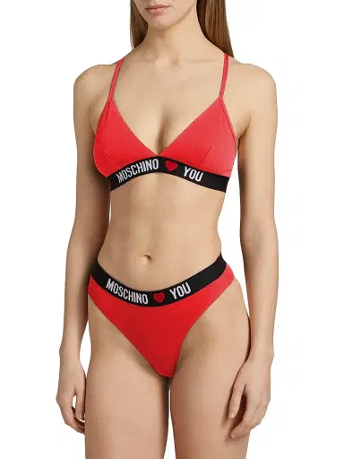 MOSCHINO Women's Intimo Donna Triangle Bra - Red - Size Large | Thumbnail 3 MOSCHINO Women's Intimo Donna Triangle Bra - Red - Size Large | Thumbnail 3