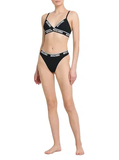 MOSCHINO Women's Intimo Donna Triangle Bra - Black - Size XS | Thumbnail 2 MOSCHINO Women's Intimo Donna Triangle Bra - Black - Size XS | Thumbnail 2