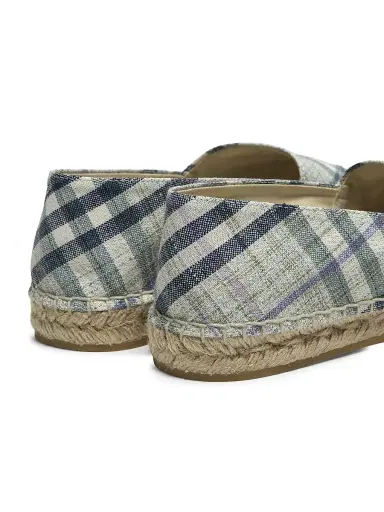 Burberry Women's Mews Linen Check Espadrille Flats | Thumbnail 3