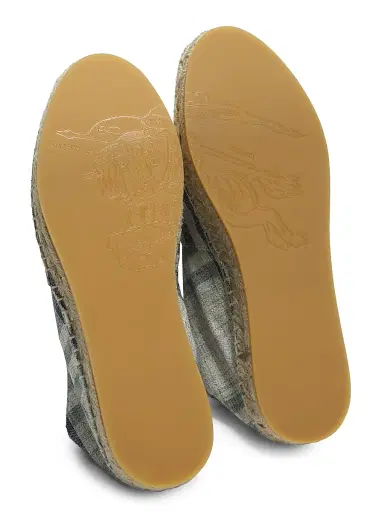 Burberry Women's Mews Linen Check Espadrille Flats | Thumbnail 6