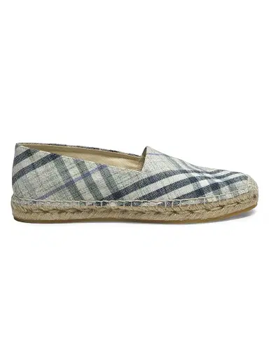 Burberry Women's Mews Linen Check Espadrille Flats | Thumbnail 1