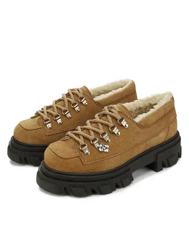 Ganni Women's Cleated Suede Derbies - Cognac | Thumbnail 2 Ganni Women's Cleated Suede Derbies - Cognac | Thumbnail 2