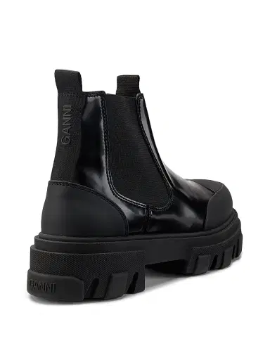 Ganni Women's Cleated Cap-Toe Ankle Boots - Black - Size 11 | Thumbnail 3 Ganni Women's Cleated Cap-Toe Ankle Boots - Black - Size 11 | Thumbnail 3