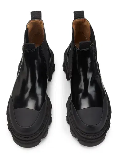 Ganni Women's Cleated Cap-Toe Ankle Boots - Black - Size 11 | Thumbnail 4 Ganni Women's Cleated Cap-Toe Ankle Boots - Black - Size 11 | Thumbnail 4