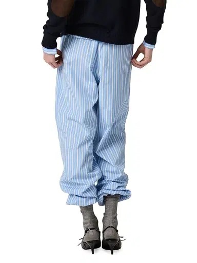 Miu Miu Women's Striped Poplin Pajama Pants - Blue | Thumbnail 3 Miu Miu Women's Striped Poplin Pajama Pants - Blue | Thumbnail 3