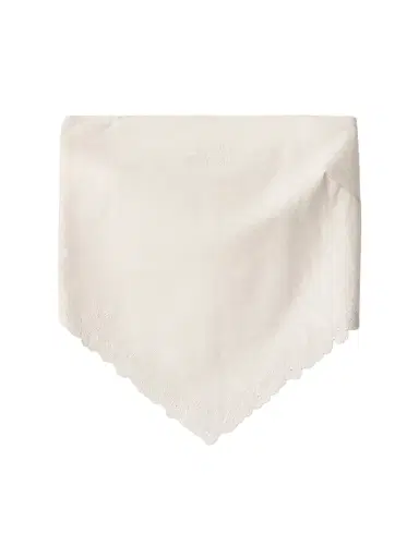 Miu Miu Women's Embroidered Slubbed Canvas Bandana Top - Beige - Size 2 | Thumbnail 1