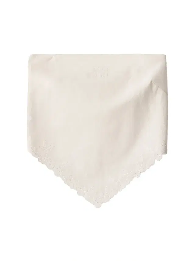 Women's Embroidered Slubbed Canvas Bandana Top - Beige