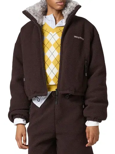 Miu Miu Women's Fleece Down Jacket - Brown - Size 8 | Thumbnail 2 Miu Miu Women's Fleece Down Jacket - Brown - Size 8 | Thumbnail 2