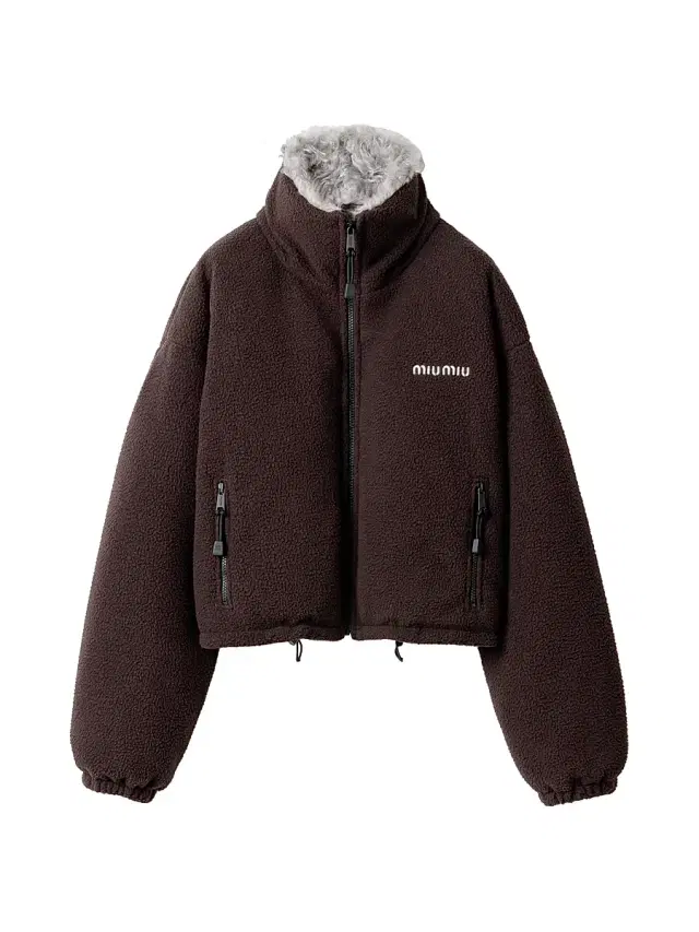 Women's Fleece Down Jacket - Brown