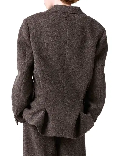 Miu Miu Women's Single-Breasted Light Shetland Wool Jacket - Brown - Size 4 | Thumbnail 4
